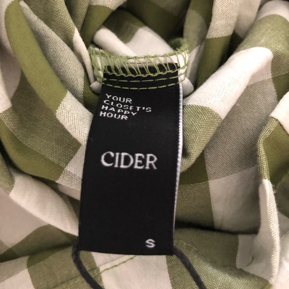 Cider olive green plaid jumpsuit adjustable straps NWT farmhouse country girl - Picture 6 of 7